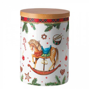 Porcelán konyhai tároló Classic rocking horse white