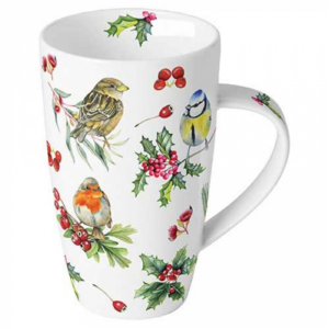 Porcelánbögre Birds in Winter  0