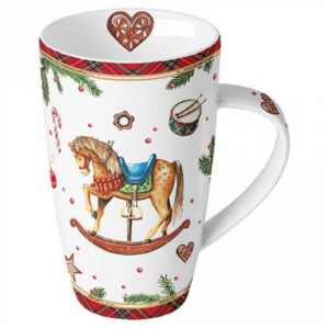 Porcelánbögre Classic rocking horse white