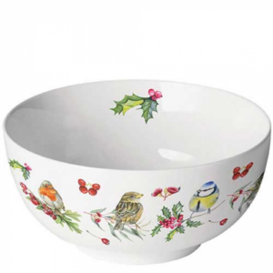 Porcelántál Birds in Winter 6