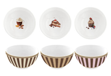 Porcelán tálkaszett S/3, 9,5cm, dobozban, Sweet Moments
