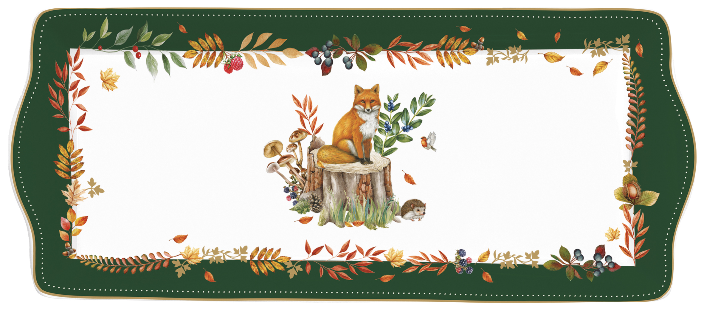 Porcelántálca 35x15cm, dobozban, Forest Dream