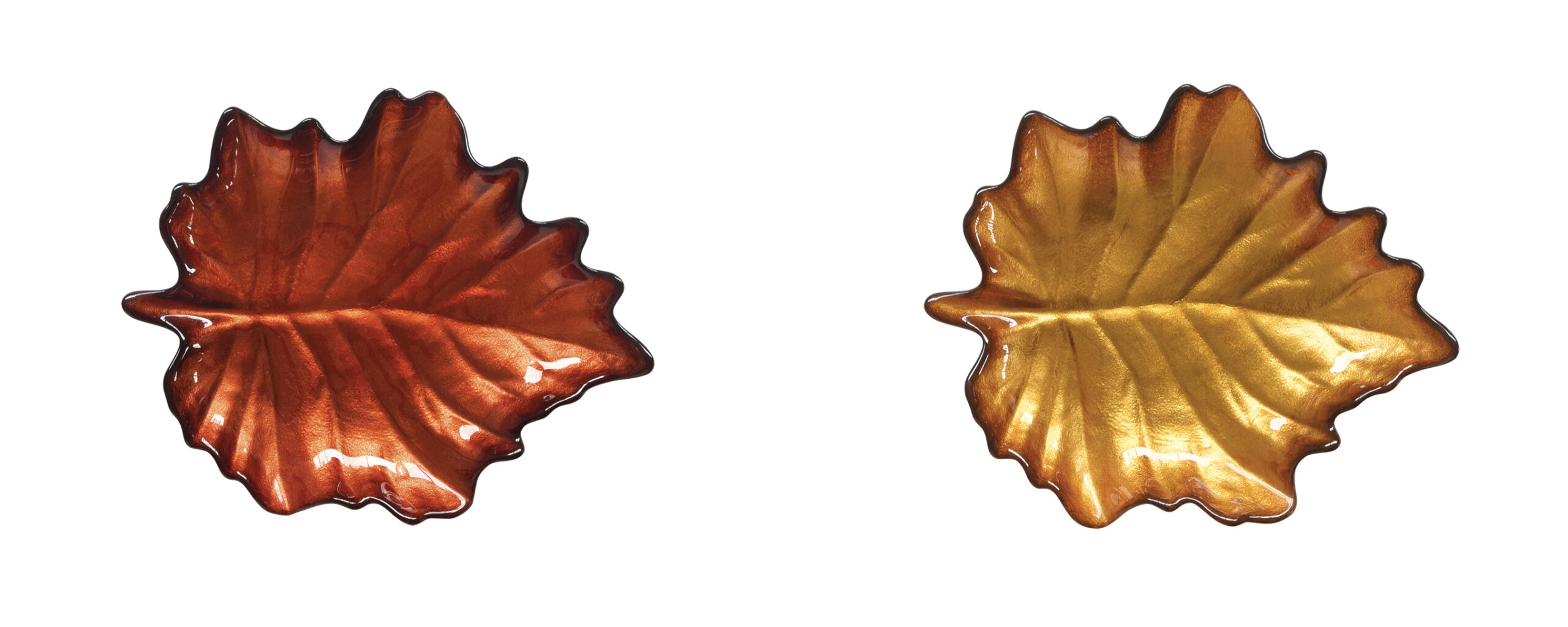 Juharfalevél üvegtányér 2db-os szett, 17x14cm, dobozban, Forest Dream