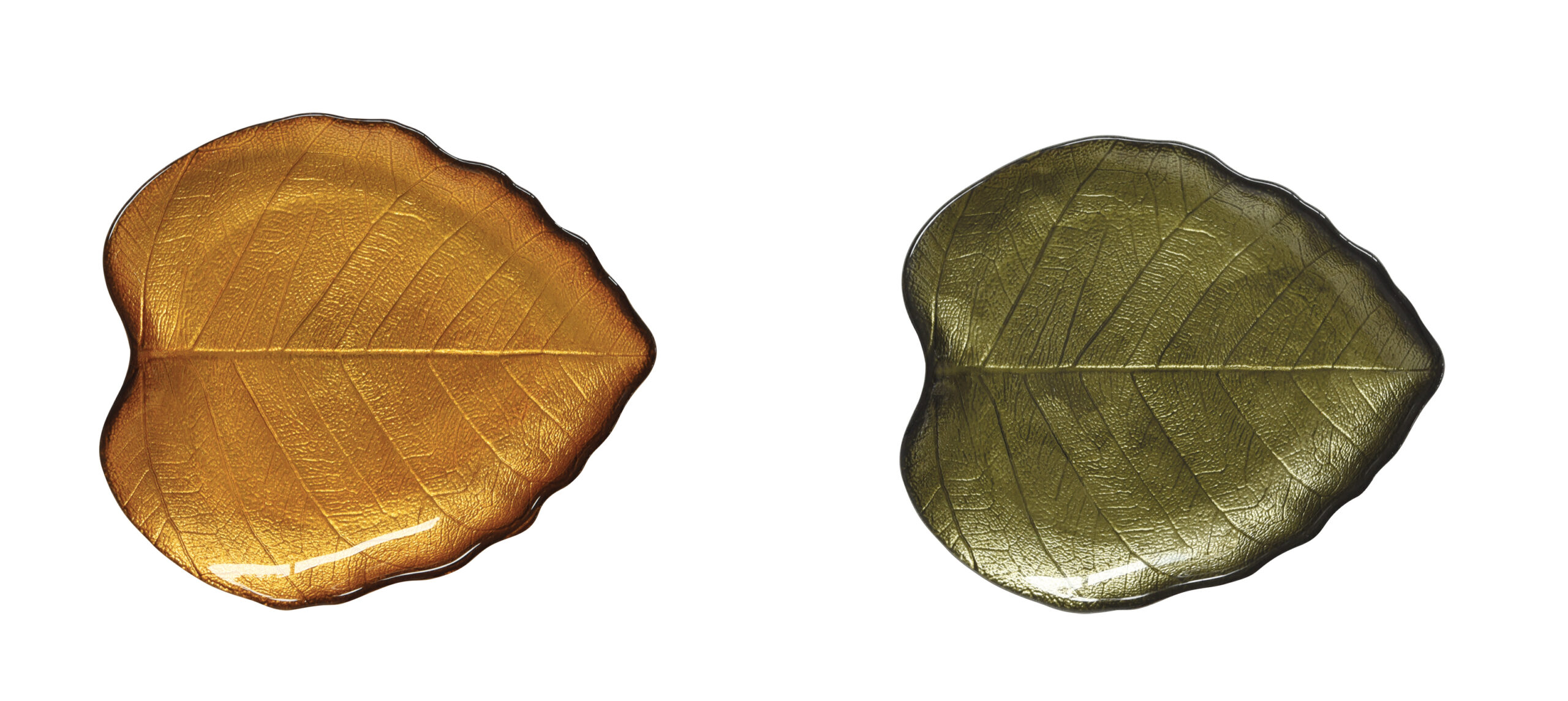 Hársfalevél üvegtányér 2db-os szett, 18x16cm, dobozban, Forest Dream