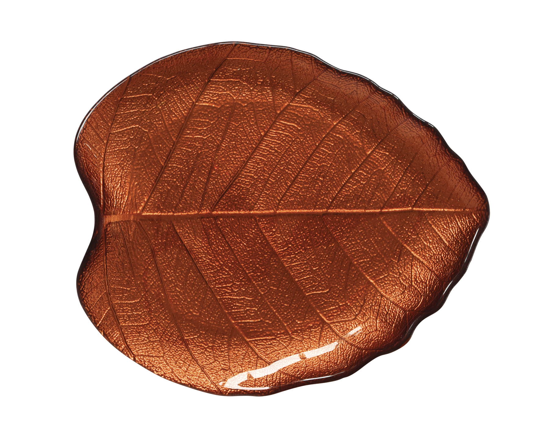 Hársfalevél üvegtányér 23x20cm, dobozban, Forest Dream