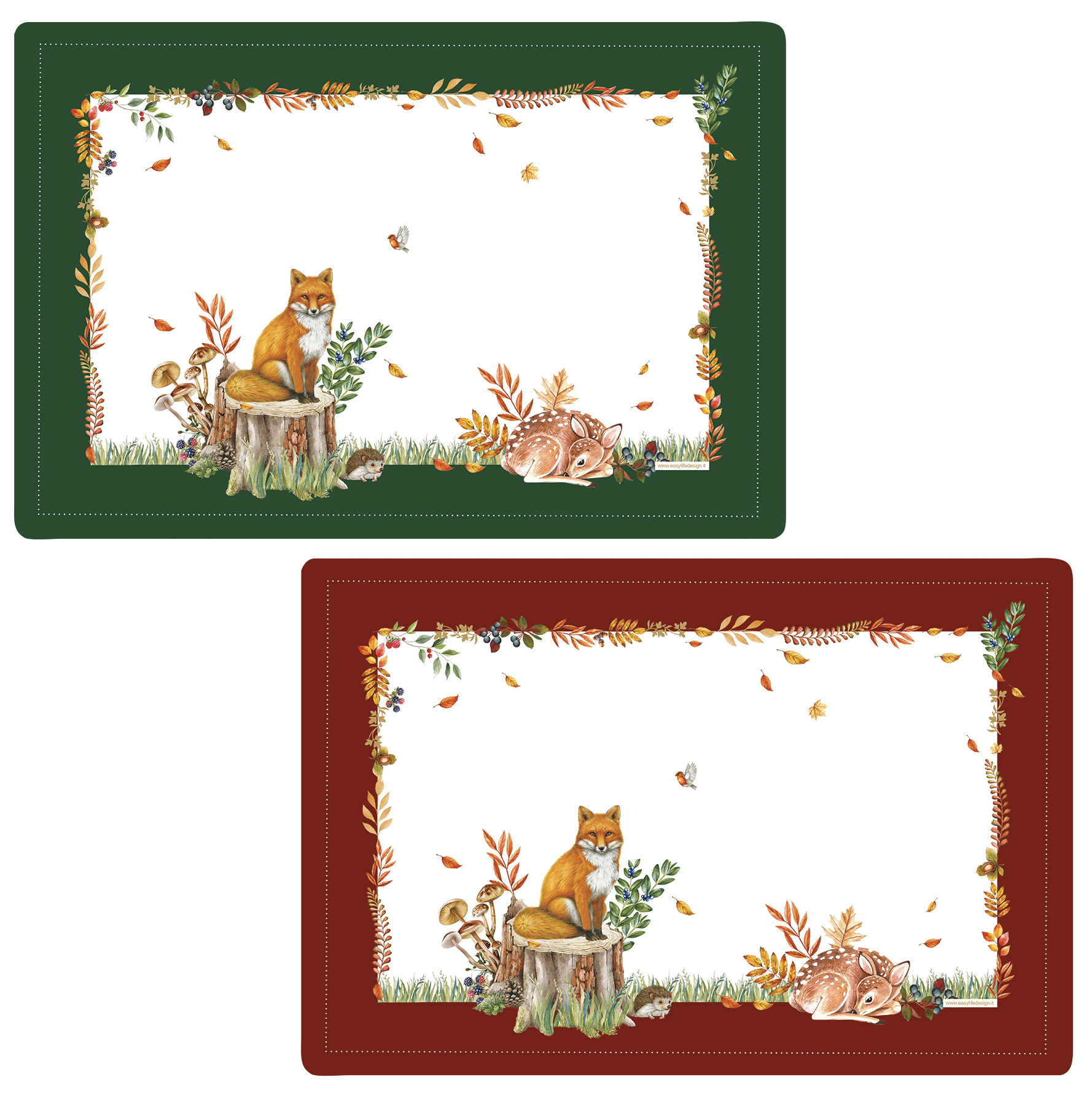 Műanyag tányéralátét kétoldalas 45x30cm, Forest Dream