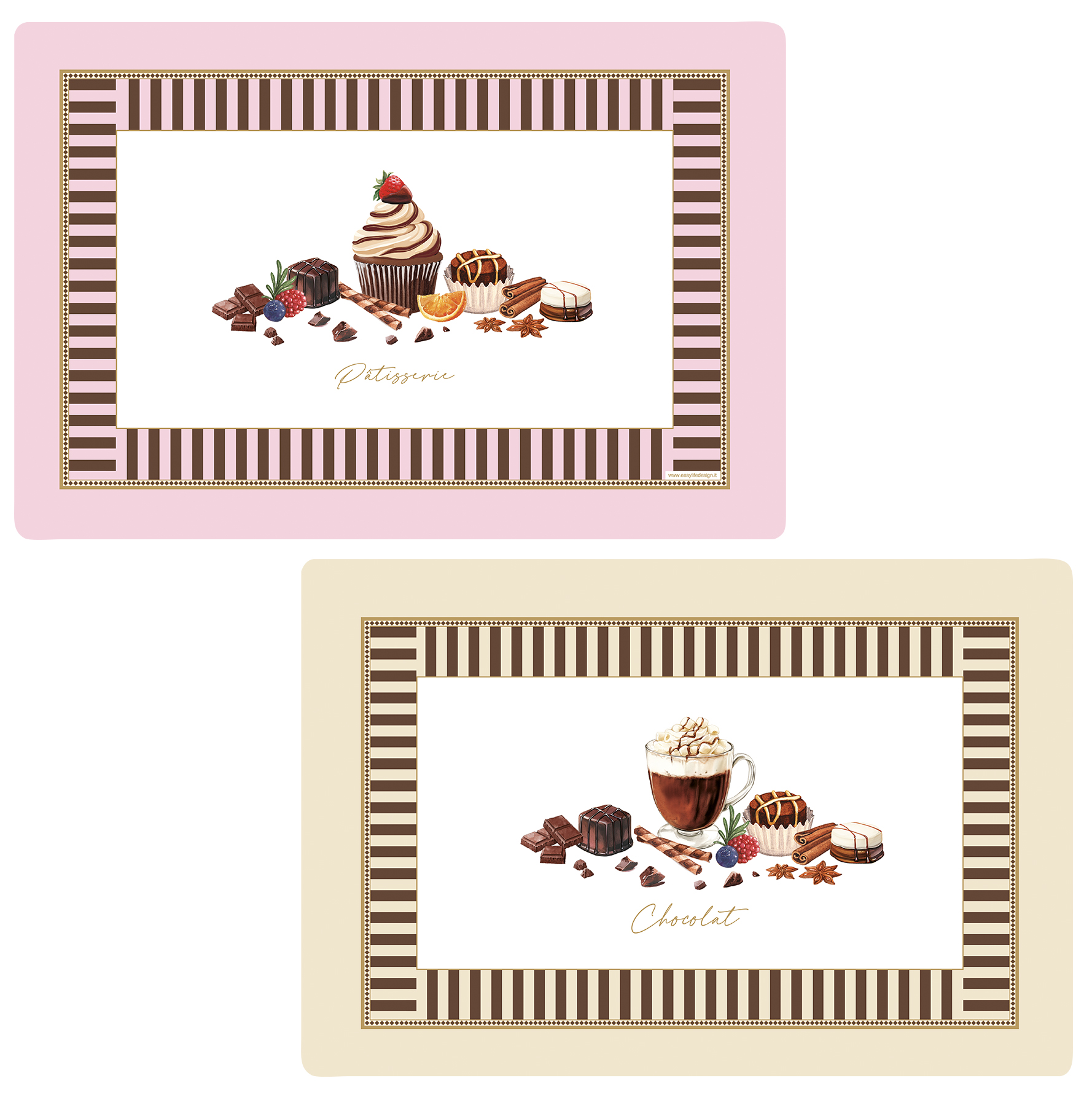 Műanyag tányéralátét kétoldalas 45x30cm, Sweet Moments