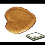 R2S.1538FODO Hársfalevél üvegtányér 28x23cm