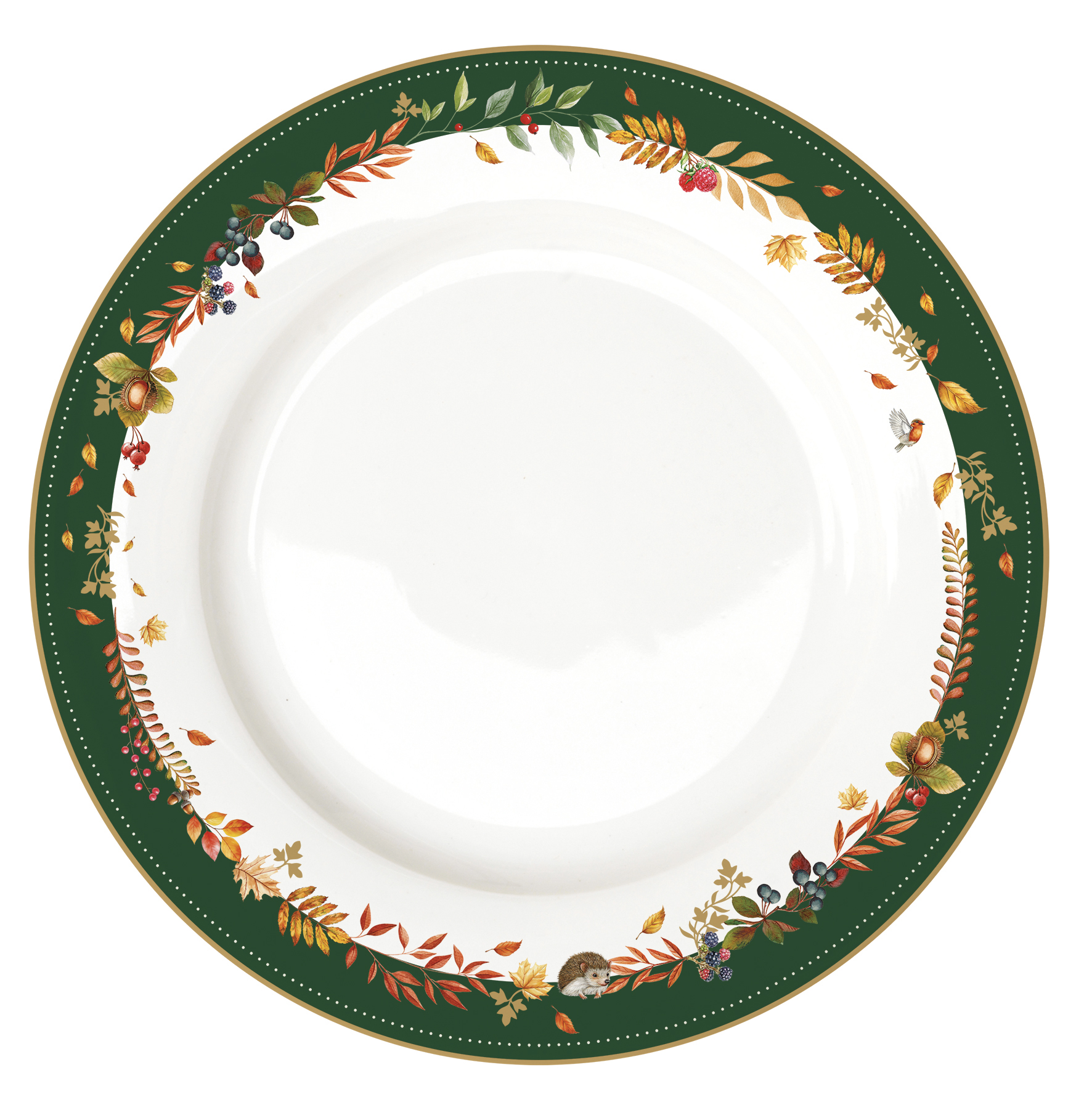 Porcelán lapostányér 26,5cm, Forest Dream