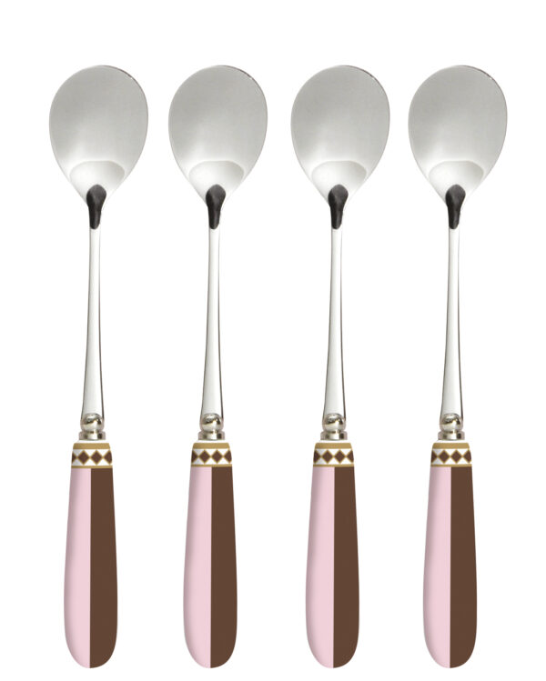 Rozsdamentes teáskanál szett 4 db-os, porcelánnyéllel, Sweet Moments