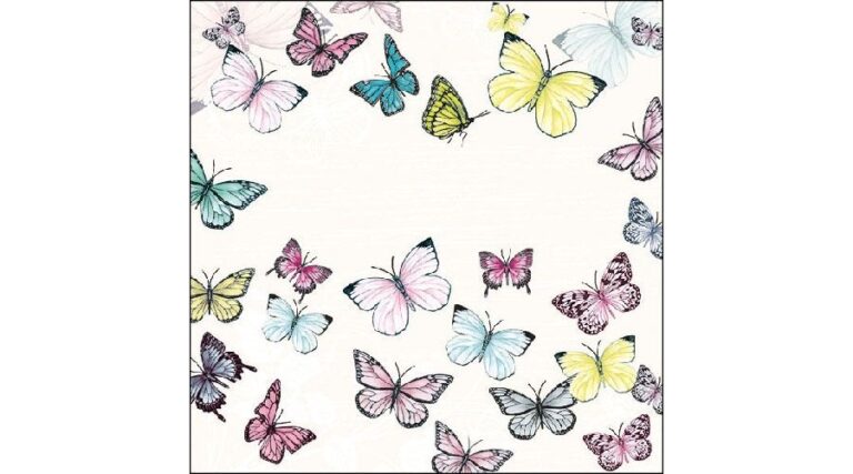 AMB.13310000 Butterfly White papírszalvéta 33x33cm
