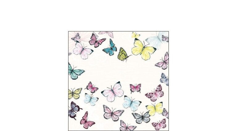 AMB.12510000 Butterfly White papírszalvéta 25x25cm