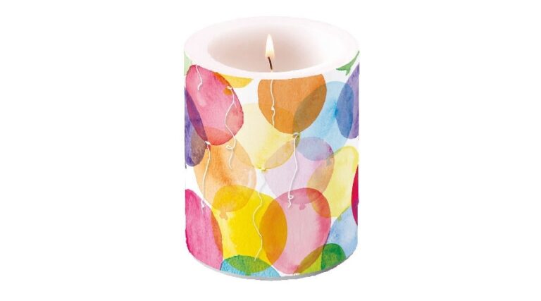 AMB.19111480 Aquarell Balloons átvilágítós gyertya 12x10cm