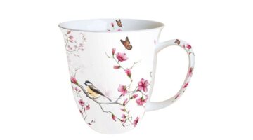 AMB.18411215 Bird & Blossom white porcelánbögre 0