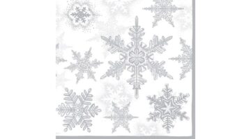 AMB.33303580 Snow Crystals silver papírszalvéta 33x33cm