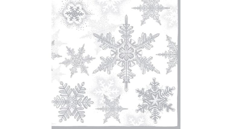 AMB.33303580 Snow Crystals silver papírszalvéta 33x33cm
