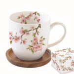 R2S.1080SAKU Porcelánbögre akácfa alátéttel