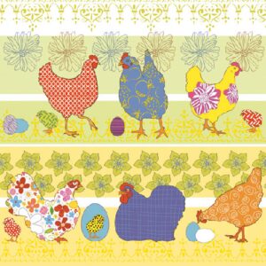 AMB.13306676 Modern Chickens yellow papírszalvéta 33x33cm