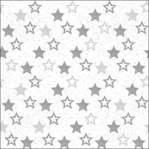 AMB.33312480 Stars All Over Silver papírszalvéta 33x33cm