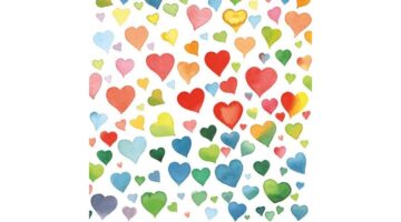 AMB.13309090 Colourful Hearts Mix papírszalvéta 33x33cm