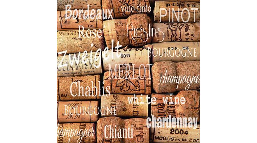 AMB.12509020 Wine Corks papírszalvéta 25x25cm