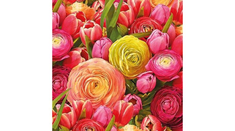 AMB.13314080 Ranunculus papírszalvéta 33x33cm