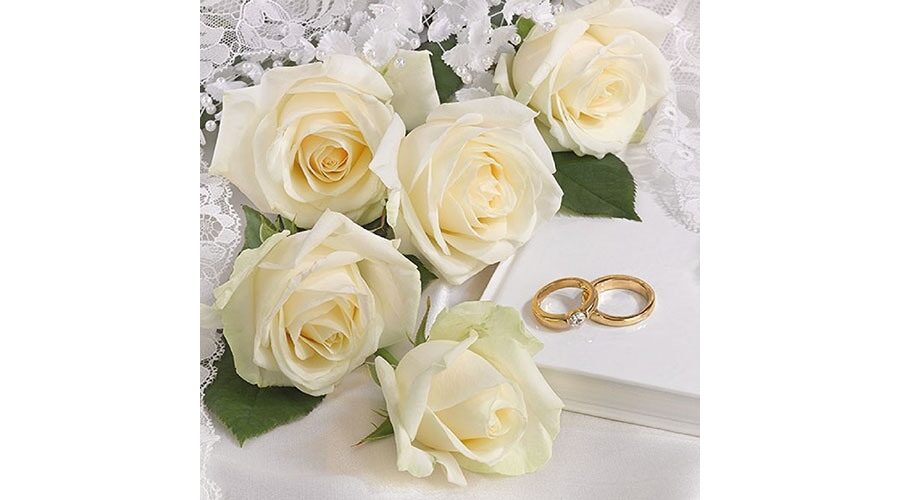 AMB.13314260 White Wedding papírszalvéta 33x33cm