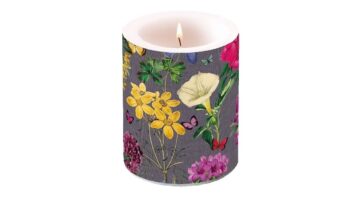 AMB.19113995 Botanical Florals Grey átvilágítós gyertya 12x10cm