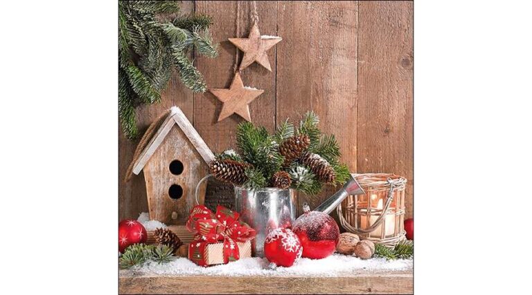 AMB.33314635 X-Mas Scene papírszalvéta 33x33cm