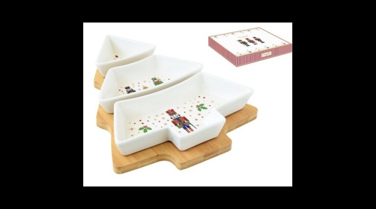 R2S.2180NUTC Fenyőfa porcelántál szett 3 részes