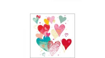 AMB.12514880 With Love White papírszalvéta 25x25cm