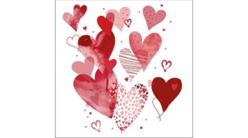 AMB.13314881 With Love Red papírszalvéta 33x33cm