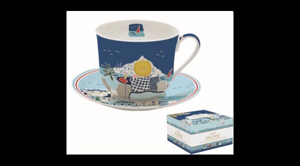 R2S.1454SEAD Porcelán reggelizőcsésze+alj 400ml