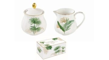R2S.1285EXOT Porcelán tej/citromkiöntő-cukortartószett 200-200ml