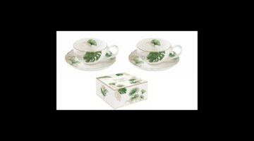 R2S.1288EXOT Porcelán eszpresszócsésze+alj 2 személyes