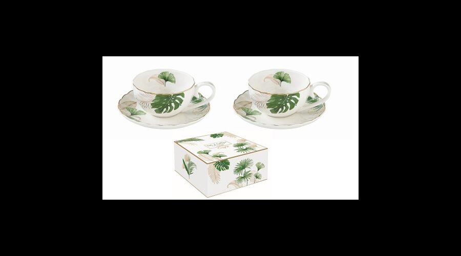 R2S.1288EXOT Porcelán eszpresszócsésze+alj 2 személyes