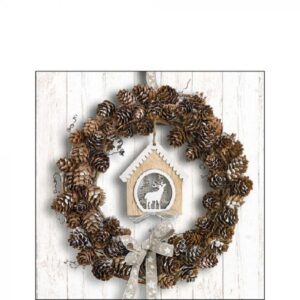 AMB.32515650 Pine Cone Wreath papírszalvéta 25x25cm
