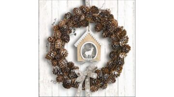 AMB.33315650 Pine Cone Wreath papírszalvéta 33x33cm