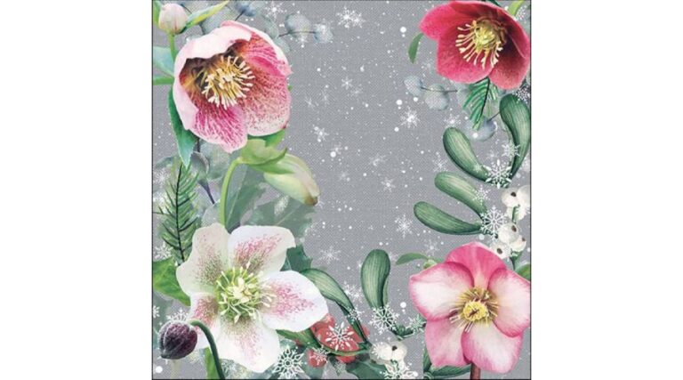 AMB.33315290 Helleborus Orientalis Grey papírszalvéta 33x33cm