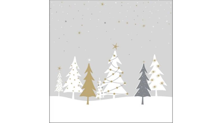 AMB.33315667 Midnight Tree Grey papírszalvéta 33x33cm