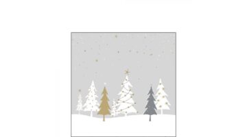 AMB.32515667 Midnight Trees grey papírszalvéta 25x25cm