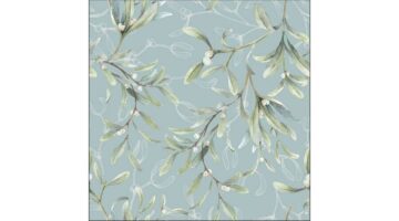 AMB.33315685 Mistletoe All Over Green papírszalvéta 33x33cm