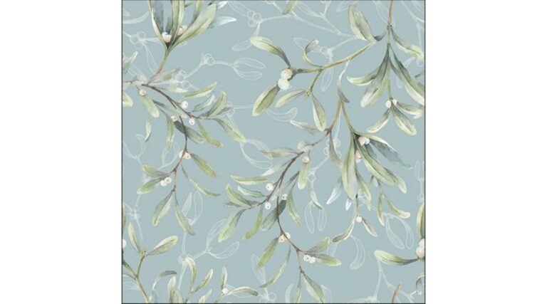 AMB.33315685 Mistletoe All Over Green papírszalvéta 33x33cm