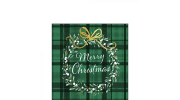 AMB.32515566 Christmas Plaid Green papírszalvéta 25x25cm