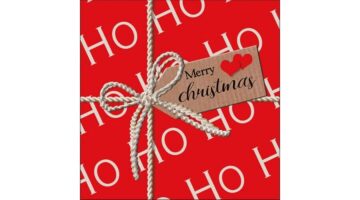 AMB.33315582 Ho Ho Gift Red papírszalvéta 33x33cm