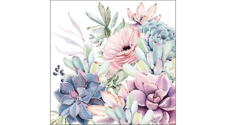 AMB.13313285 Succulent Love papírszalvéta 33x33cm