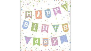 AMB.13313121 Birthday Garland Blue papírszalvéta 33x33cm