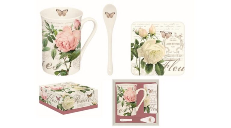 R2S.1459JARB Porcelánbögre 250ml kanállal