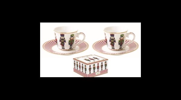 R2S.1107NUTC Porcelán eszpreszócsésze+alj 2 személyes 80ml