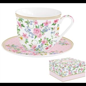 R2S.1110GAJO Porcelán reggelizőcsésze+alj 370ml dobozban